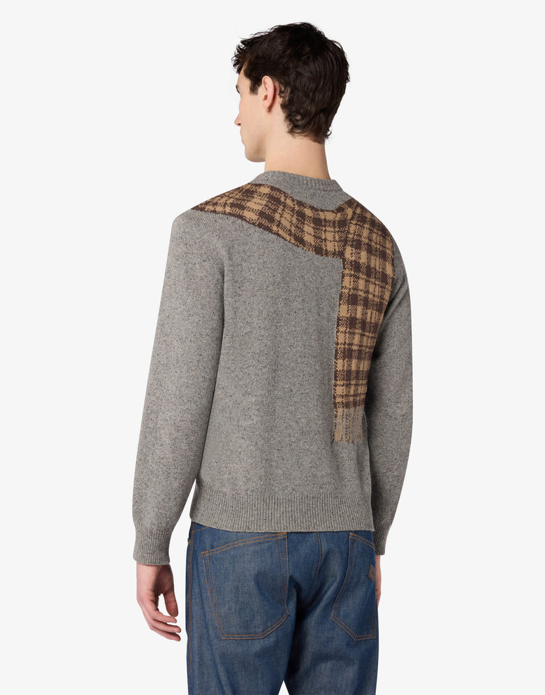 Camisola em mistura de lã e seda com intrincados detalhes Gris Moschino 1