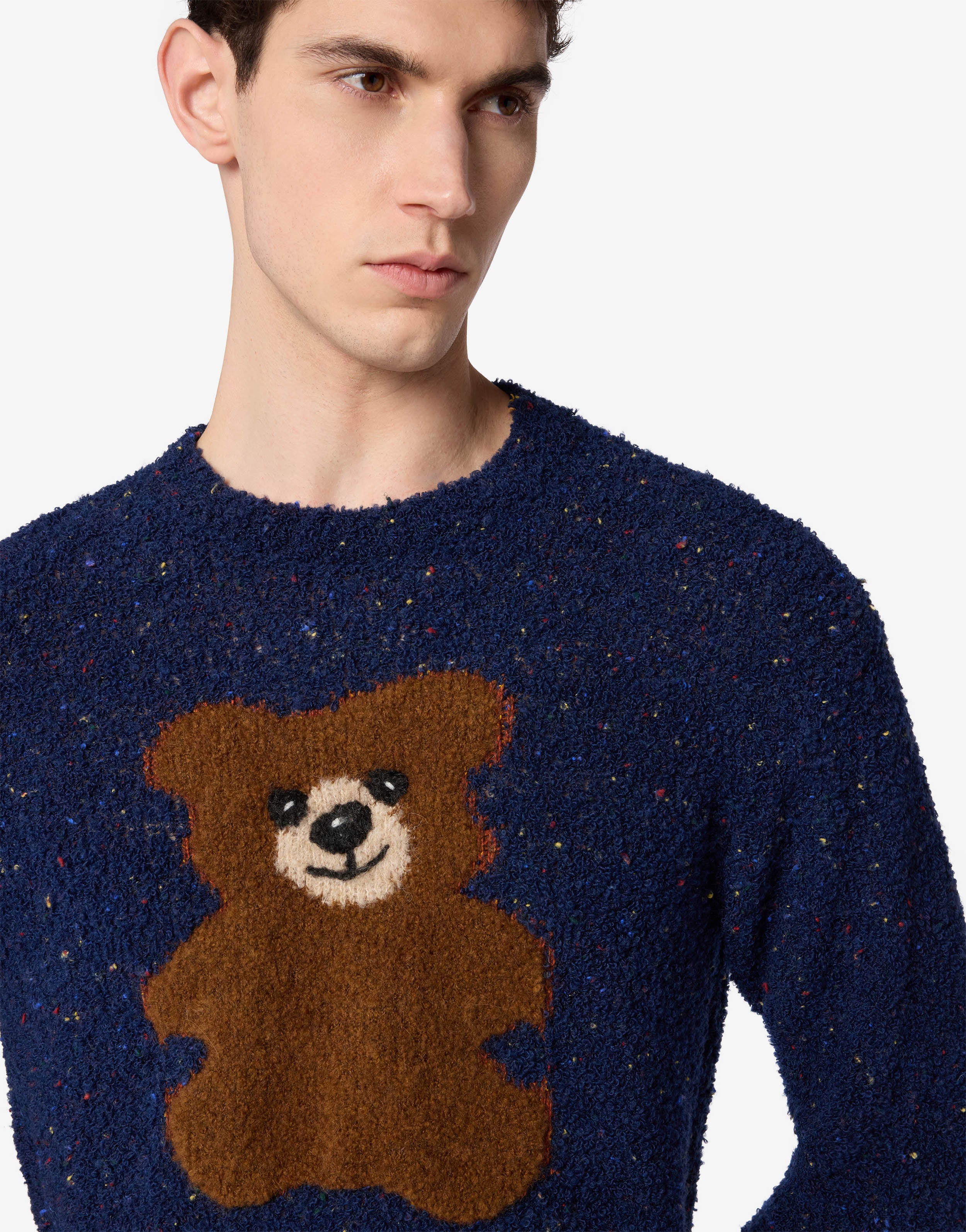 Moschino Teddy Bear Bouclé Wool-Blend Sweater | Moschino