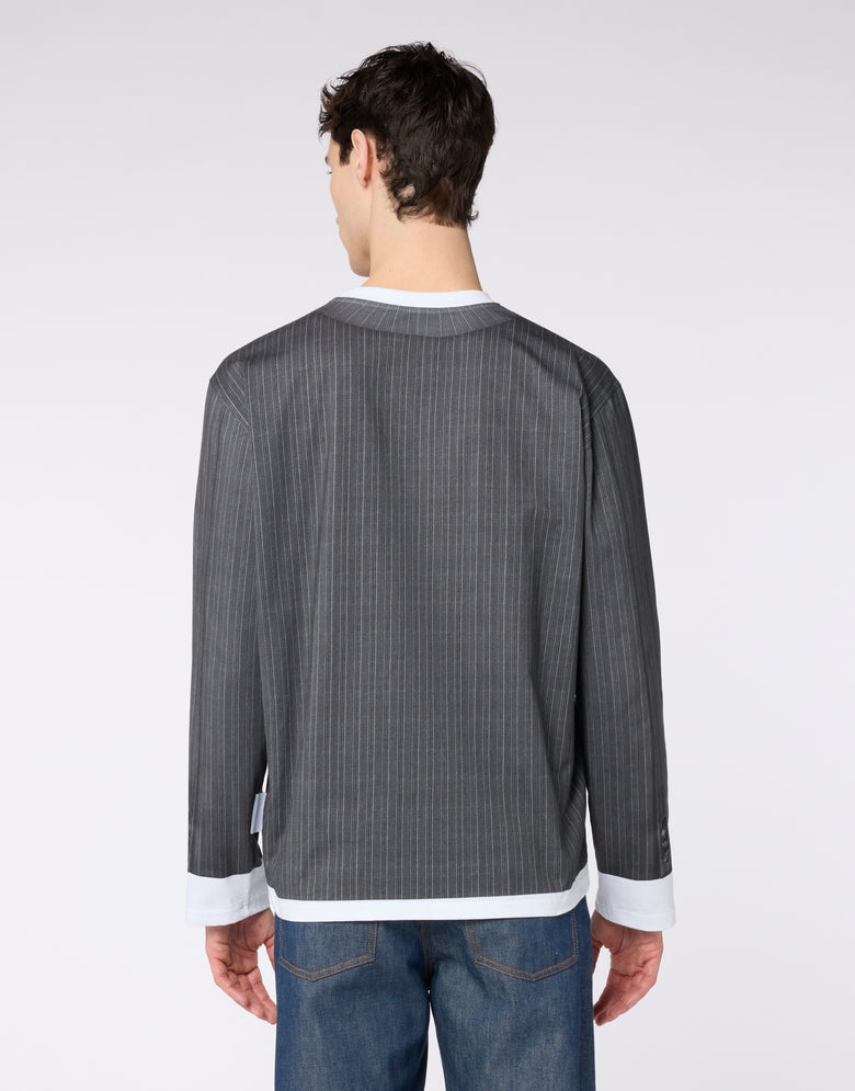 Printed cotton jersey top Grey Moschino 1
