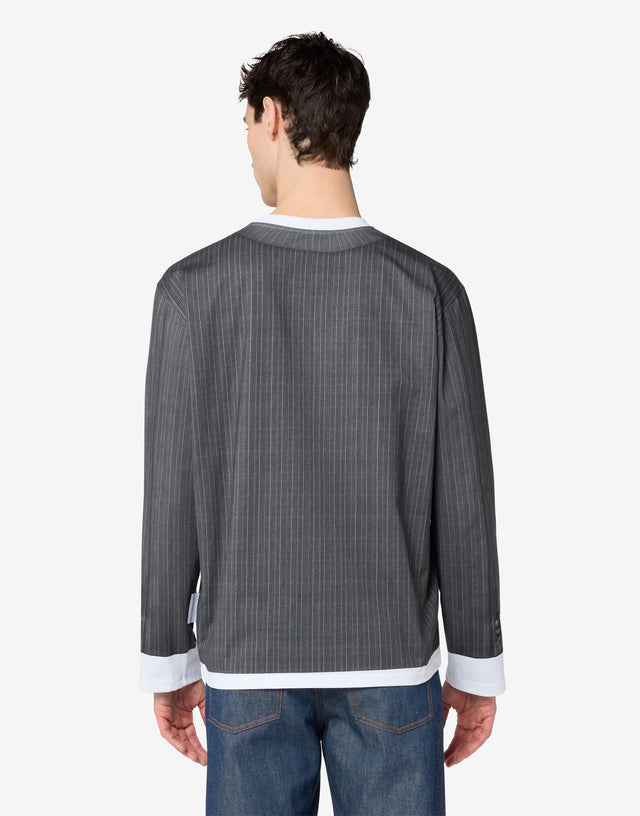 Maglia in jersey di cotone stampata Grigio Moschino 1