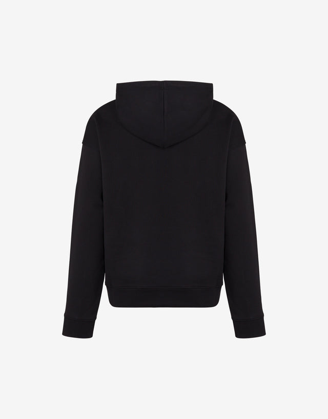 Felpa di cotone organico nero con stampa Smiley® trompe-l'œil effetto nastro adesivo  Nero Moschino 1