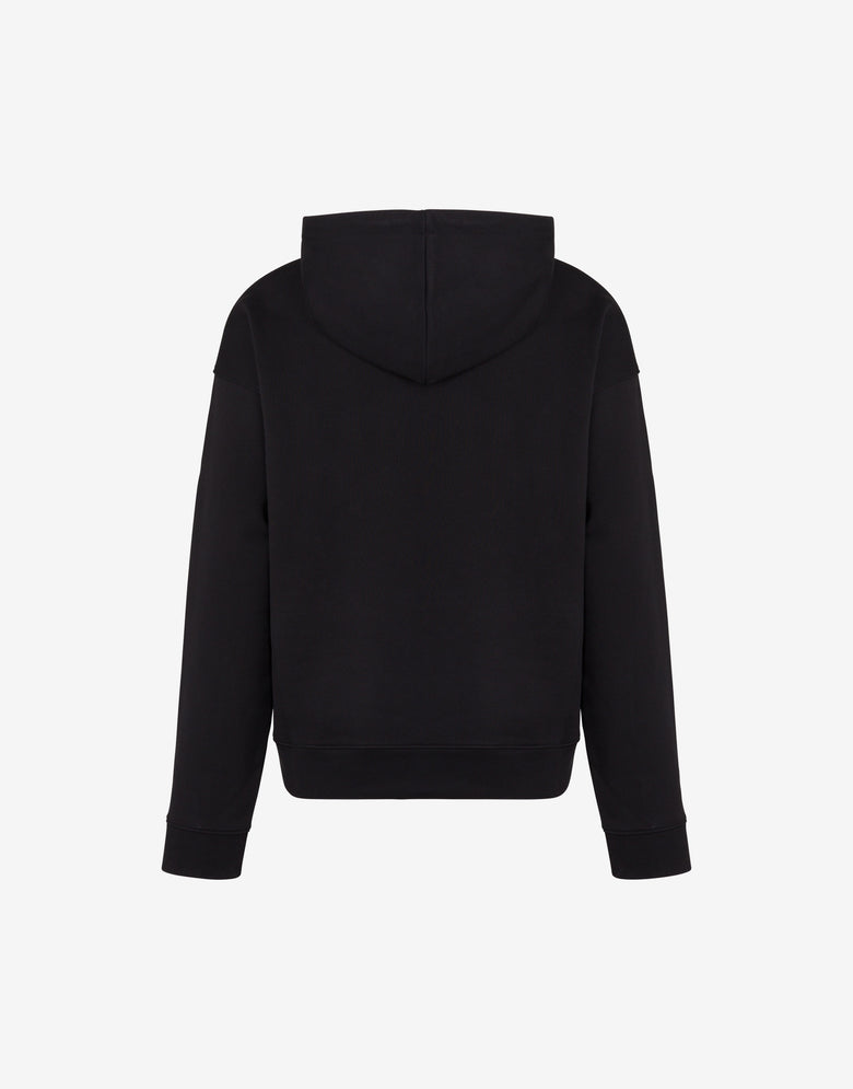 Sweat-shirt noir en coton biologique avec imprimé Smiley® en trompe-l'œil effet ruban adhésif  Noir Moschino 1