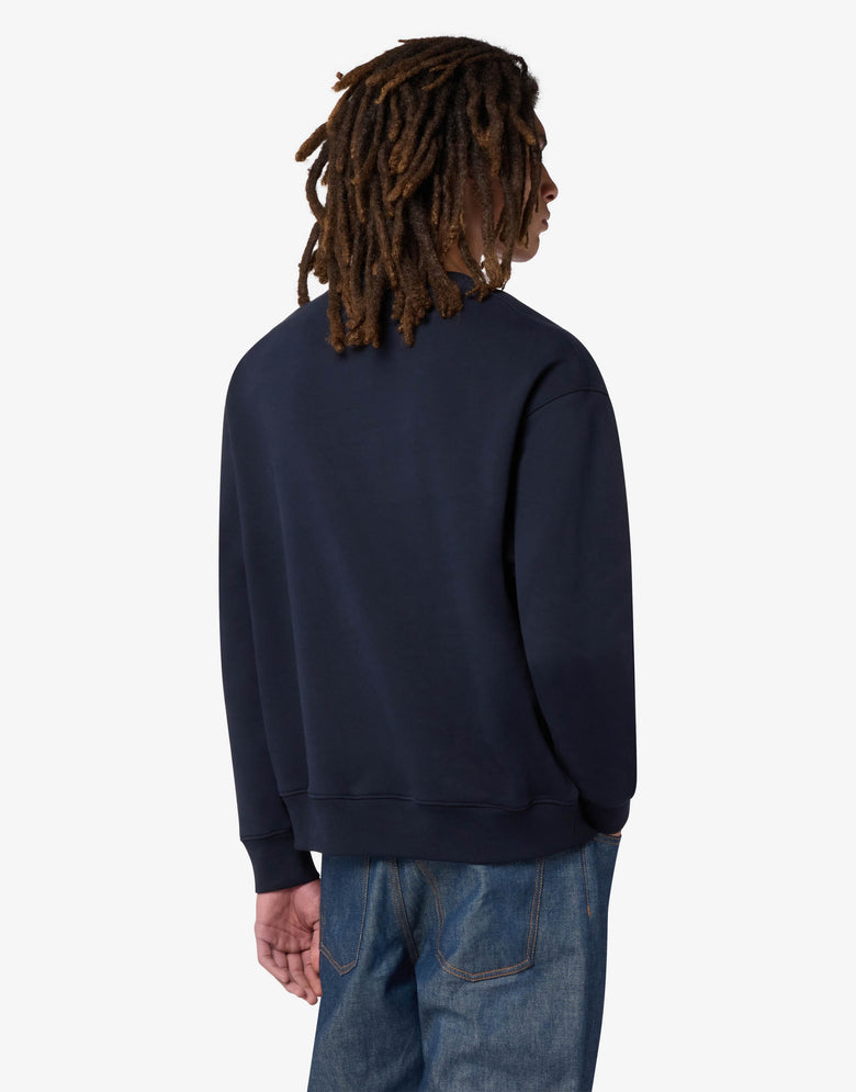 Sweat-shirt en coton brodé Bleu Moschino 1