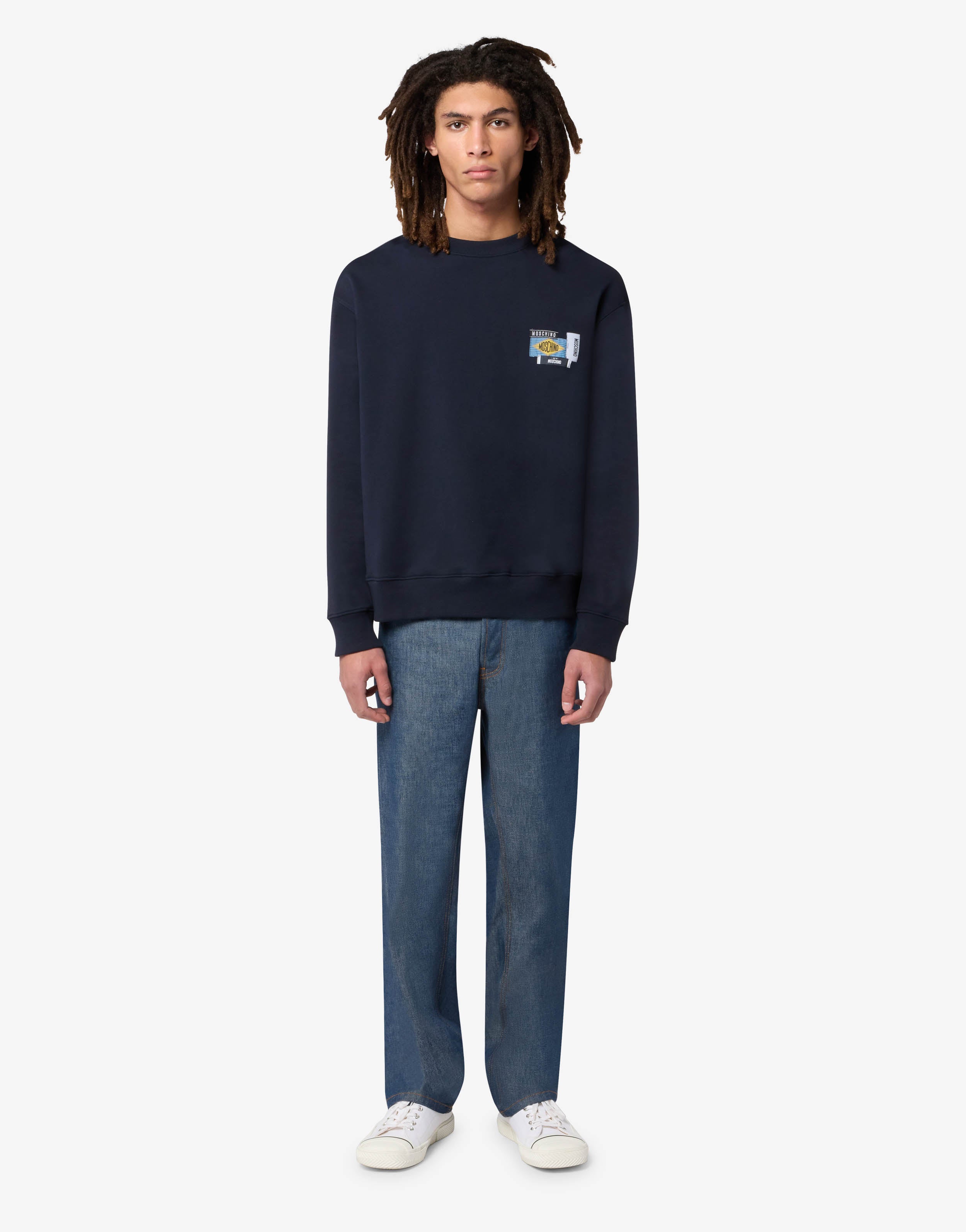 Embroidered cotton sweatshirt | Moschino