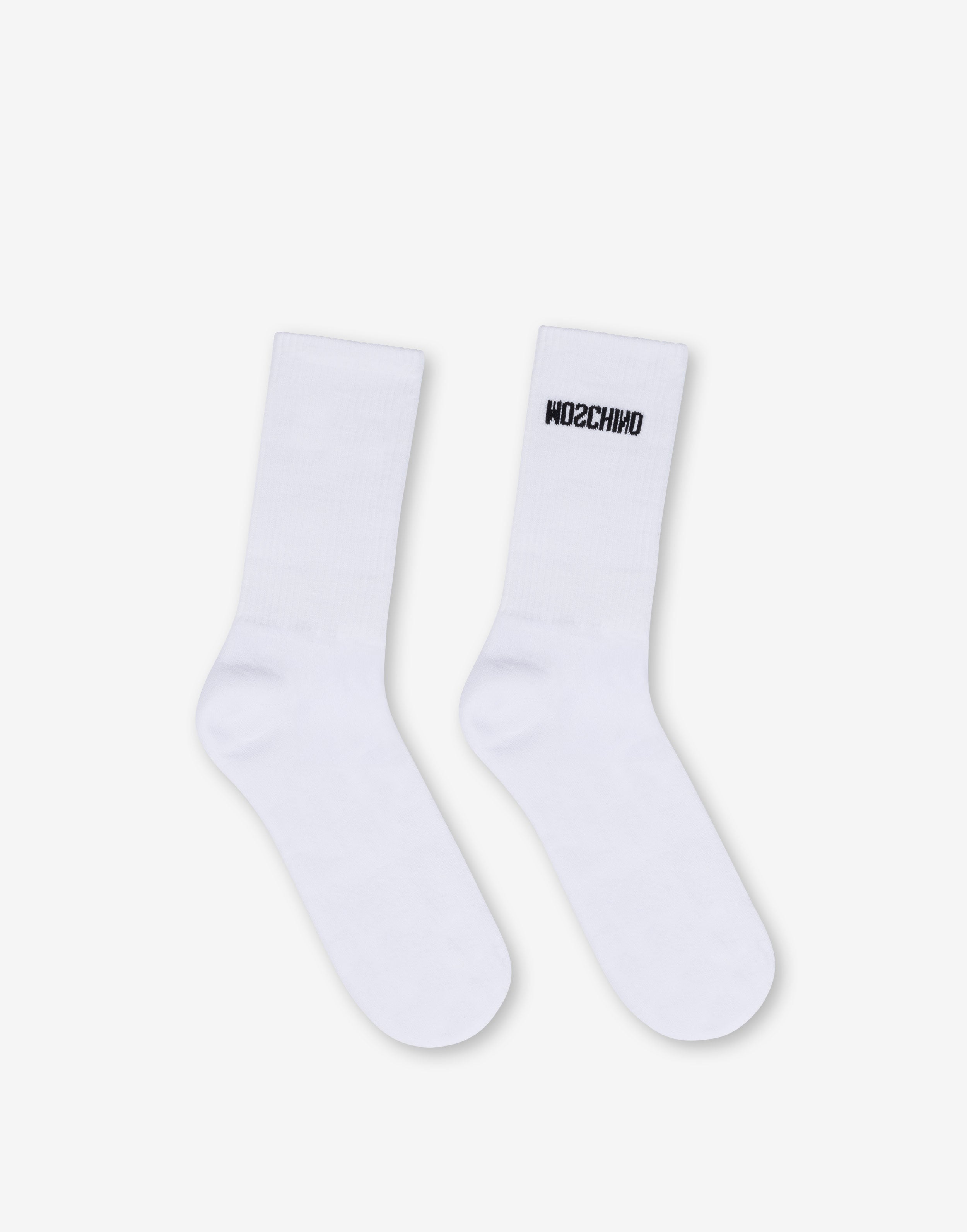 White terry socks with logo
