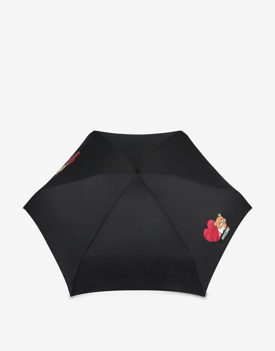 Paraguas supermini Teddy Love  Negro Moschino 0