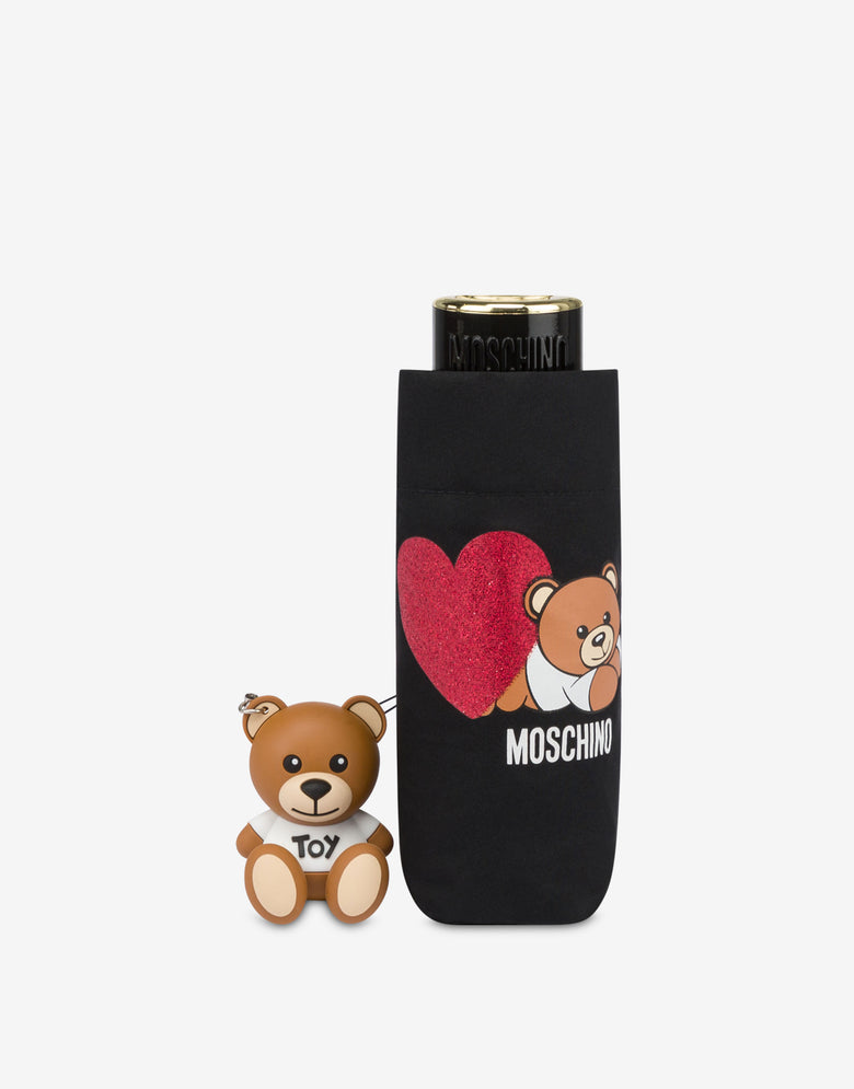 Paraguas supermini Teddy Love  Negro Moschino 2
