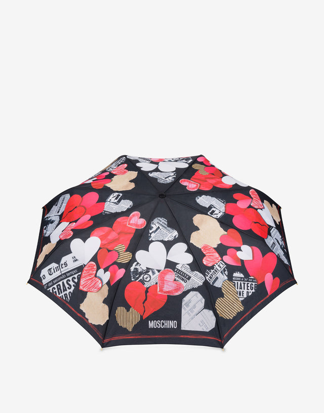 Printed Openclose Umbrella Black Moschino 0