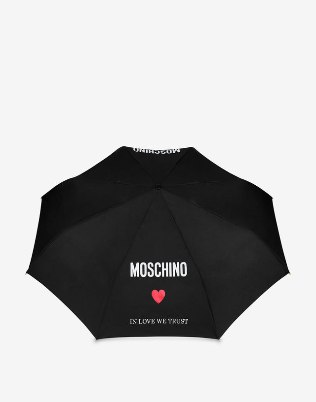 Regenschirm Openclose In Love We Trust Schwarz Moschino 0