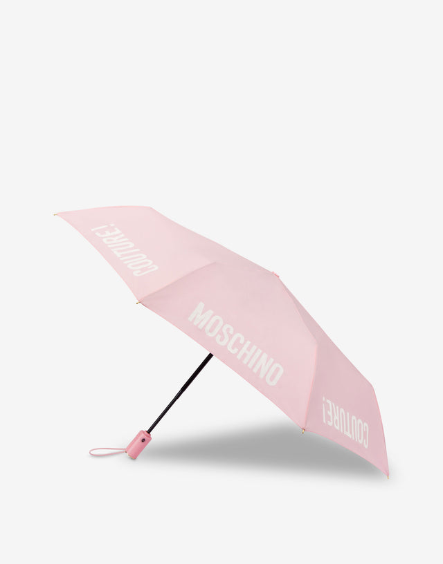 Auf-/zu-klappbarer Schirm mit Moschino Couture Pink Moschino 1