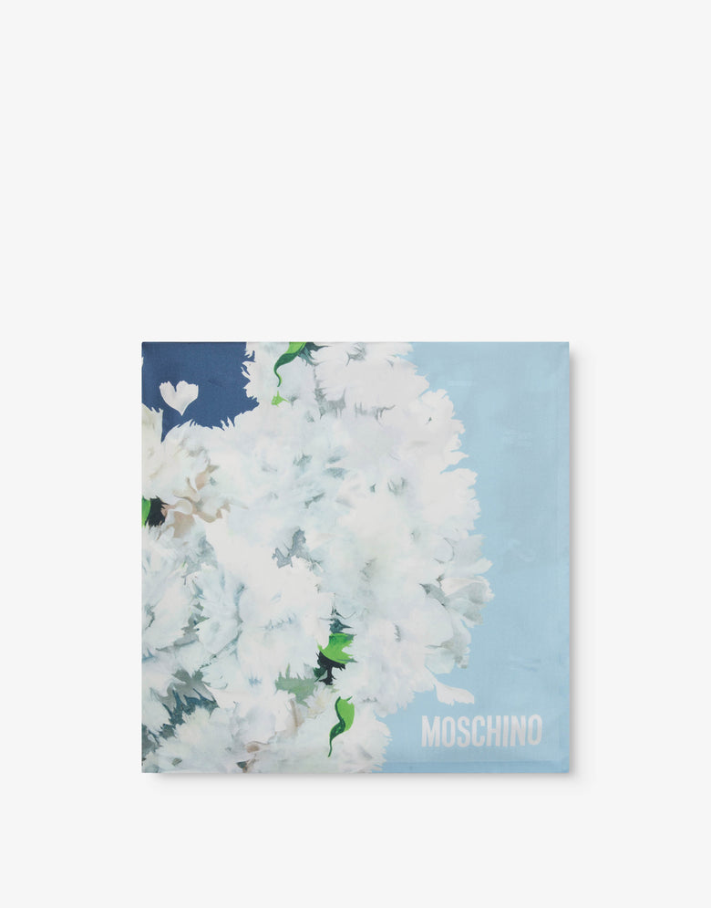 鹅丝巾 绿松石色 Moschino 1