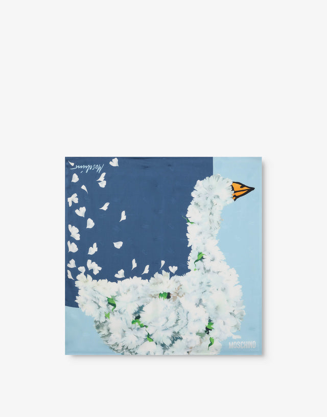 Lenço de seda Goose Turquesa Moschino 0