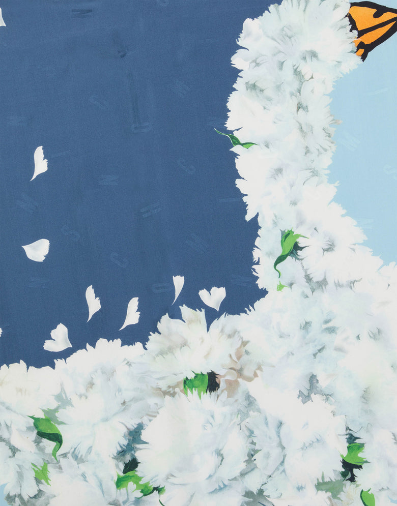 鹅丝巾 绿松石色 Moschino 2