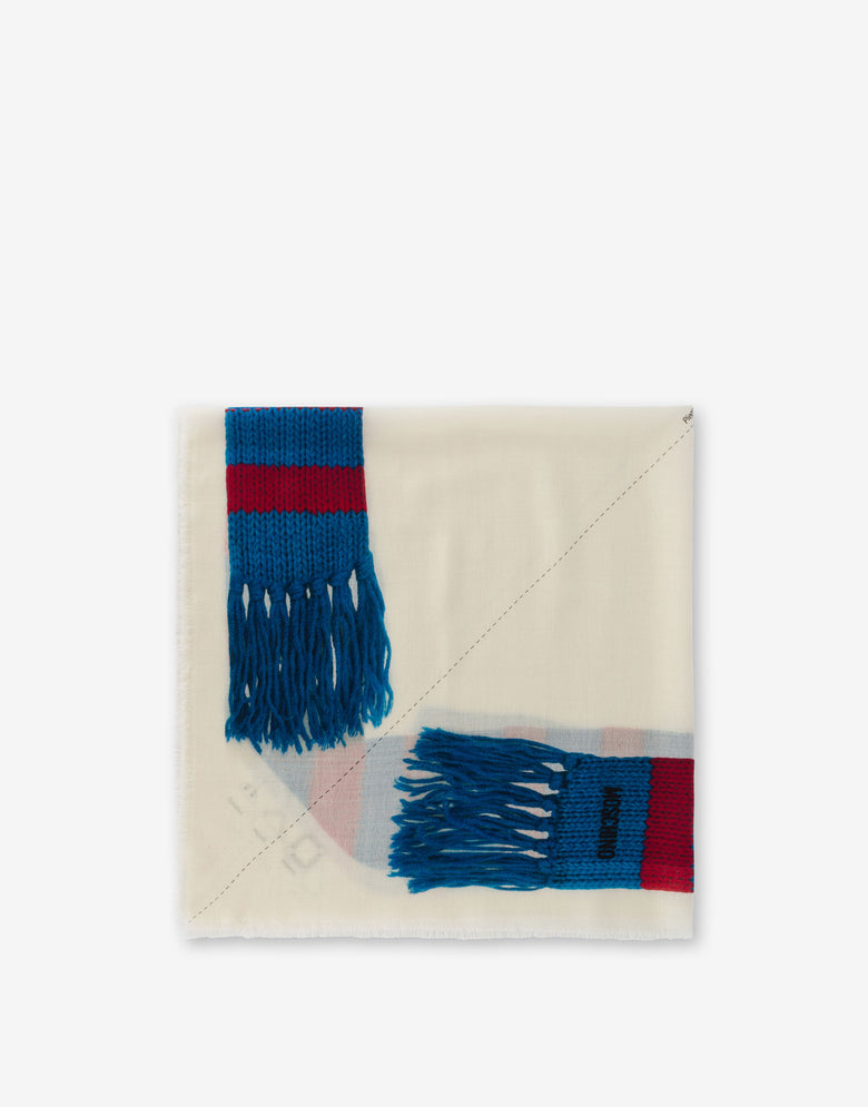 Wool scarf Turquoise Moschino 1