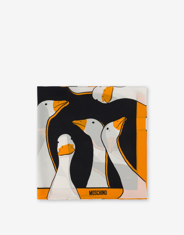 Printed silk scarf Orange Moschino 1