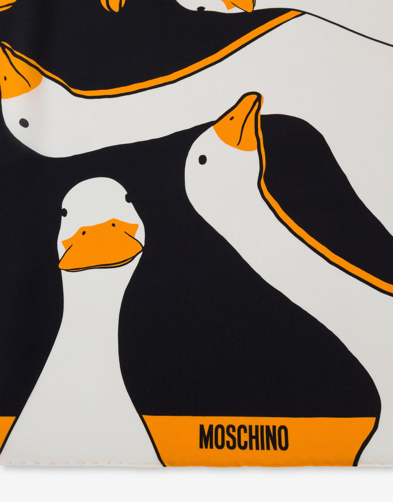 Printed silk scarf Orange Moschino 2