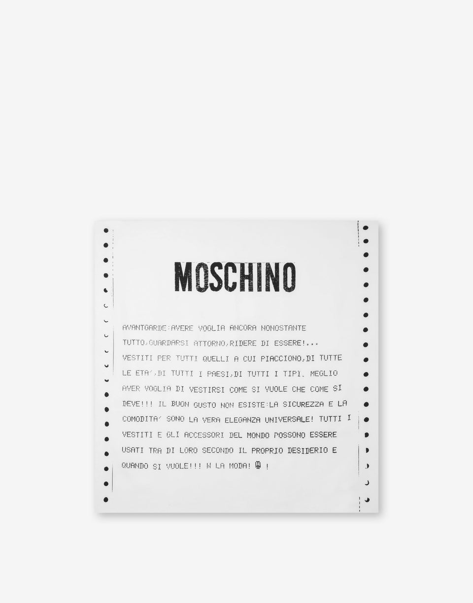 Foulard in seta Archive Message Bianco Moschino 0