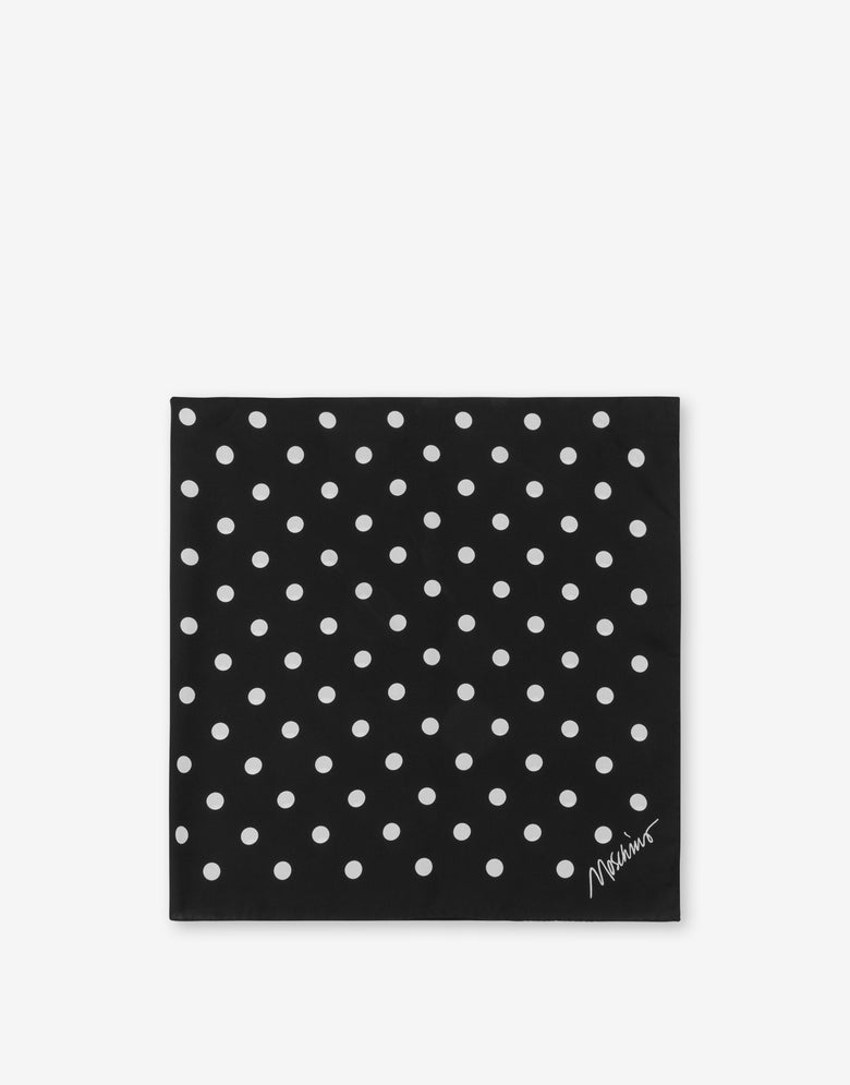 Foulard in seta con stampa Nero Moschino 1