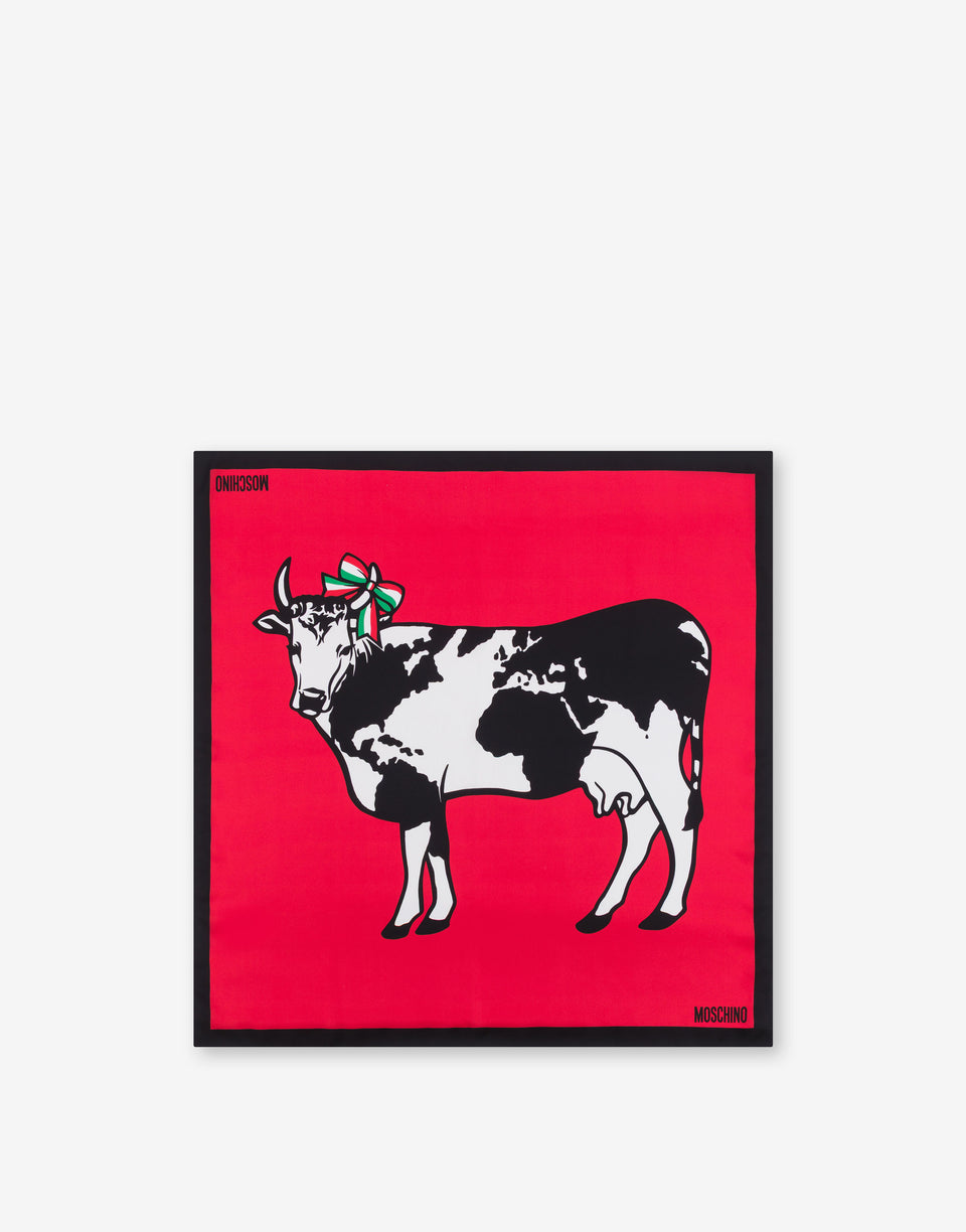 Archive silk scarf Red Moschino 0