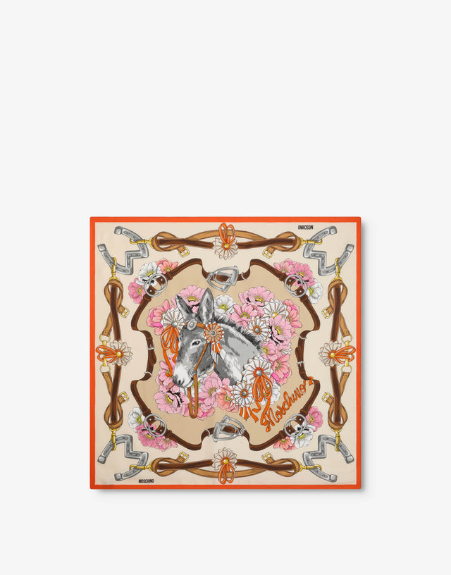 Lenço de seda estampado Pink Moschino 0