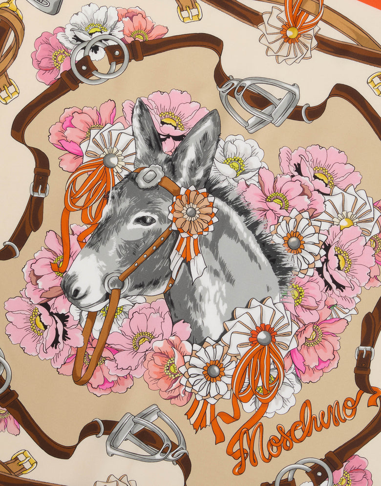 Lenço de seda estampado Pink Moschino 2