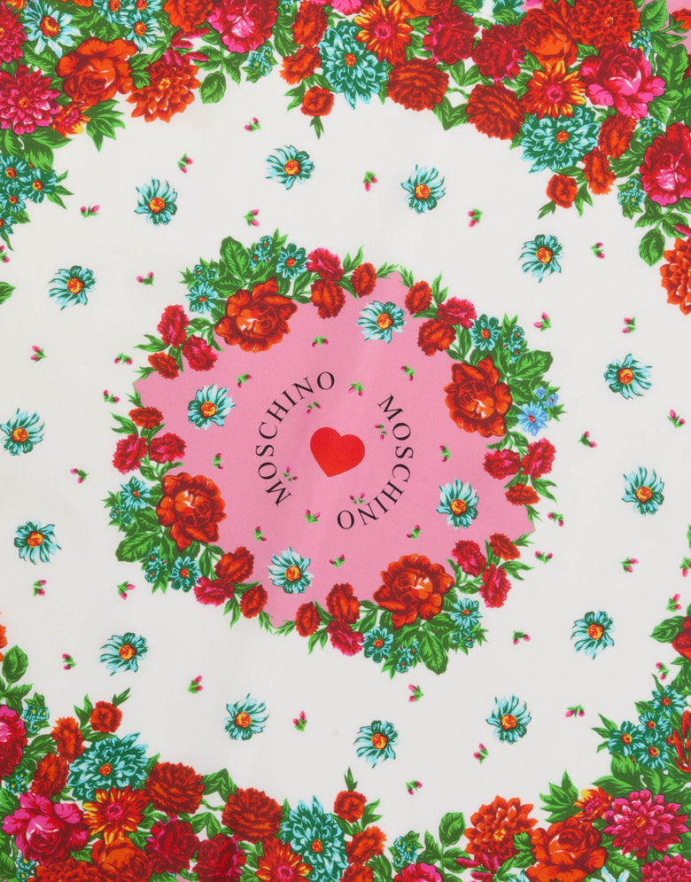 Printed silk scarf Pink Moschino 2