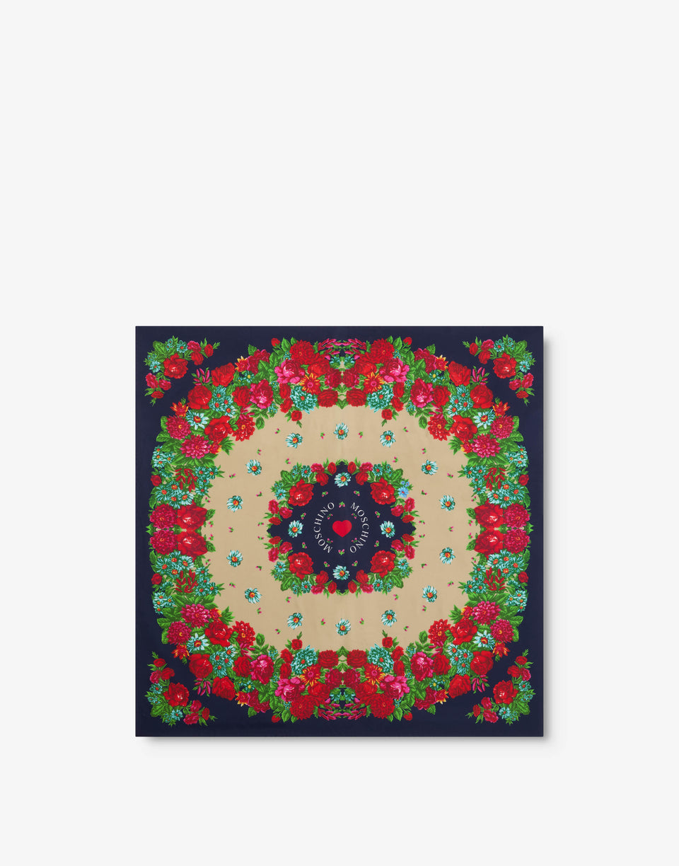 Foulard en soie imprimé Bleu Moschino 0