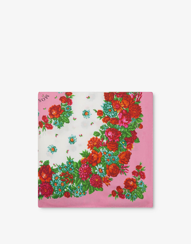Lenço de seda estampado Pink Moschino 1