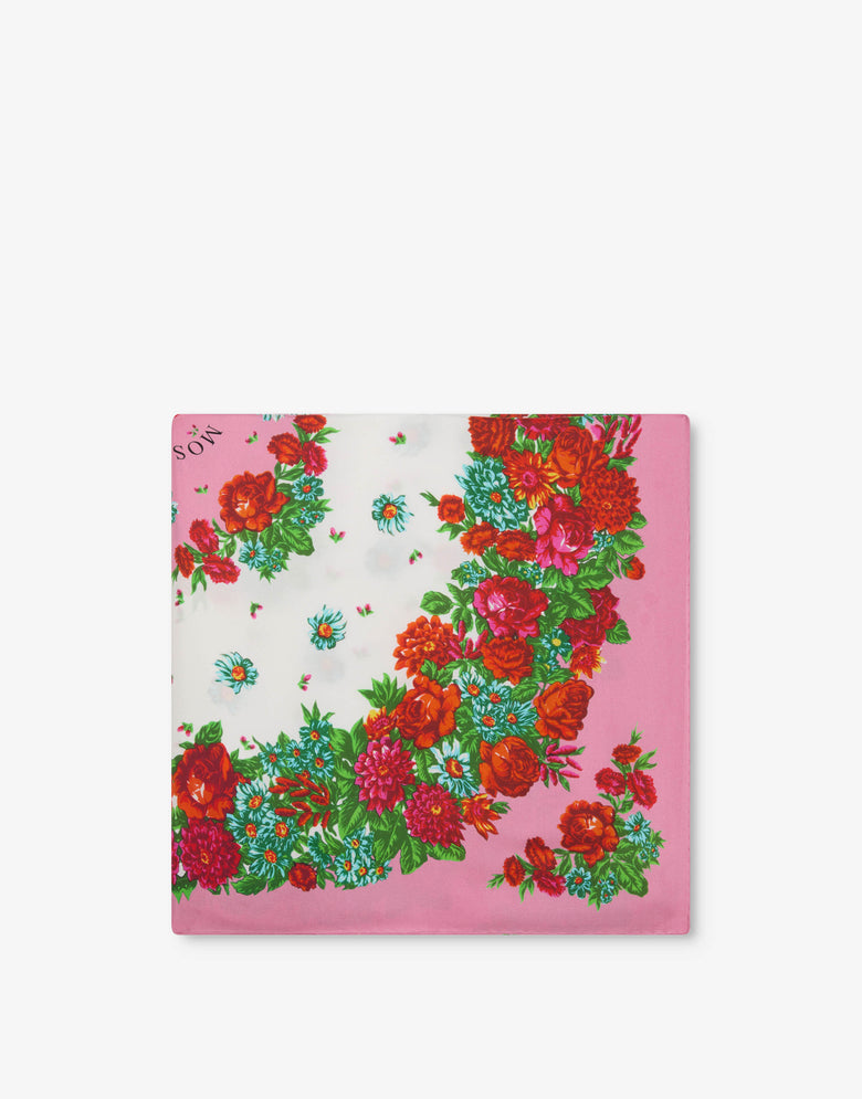 Printed silk scarf Pink Moschino 1