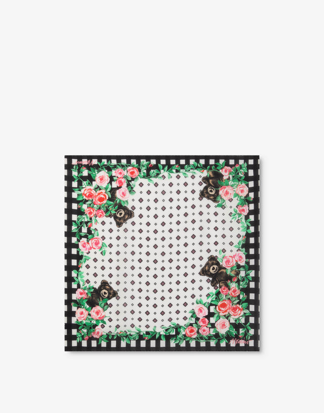 Lenço de seda estampado Moschino Teddy Bear Negro Moschino 0