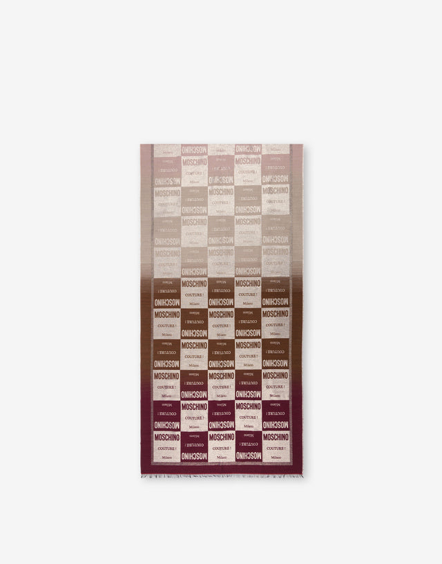 Wool blend jacquard scarf Antique pink Moschino 0
