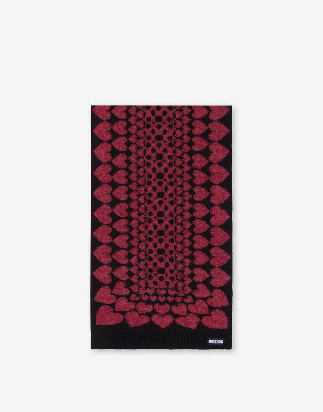 Inlaid mohair blend scarf Red Moschino 0