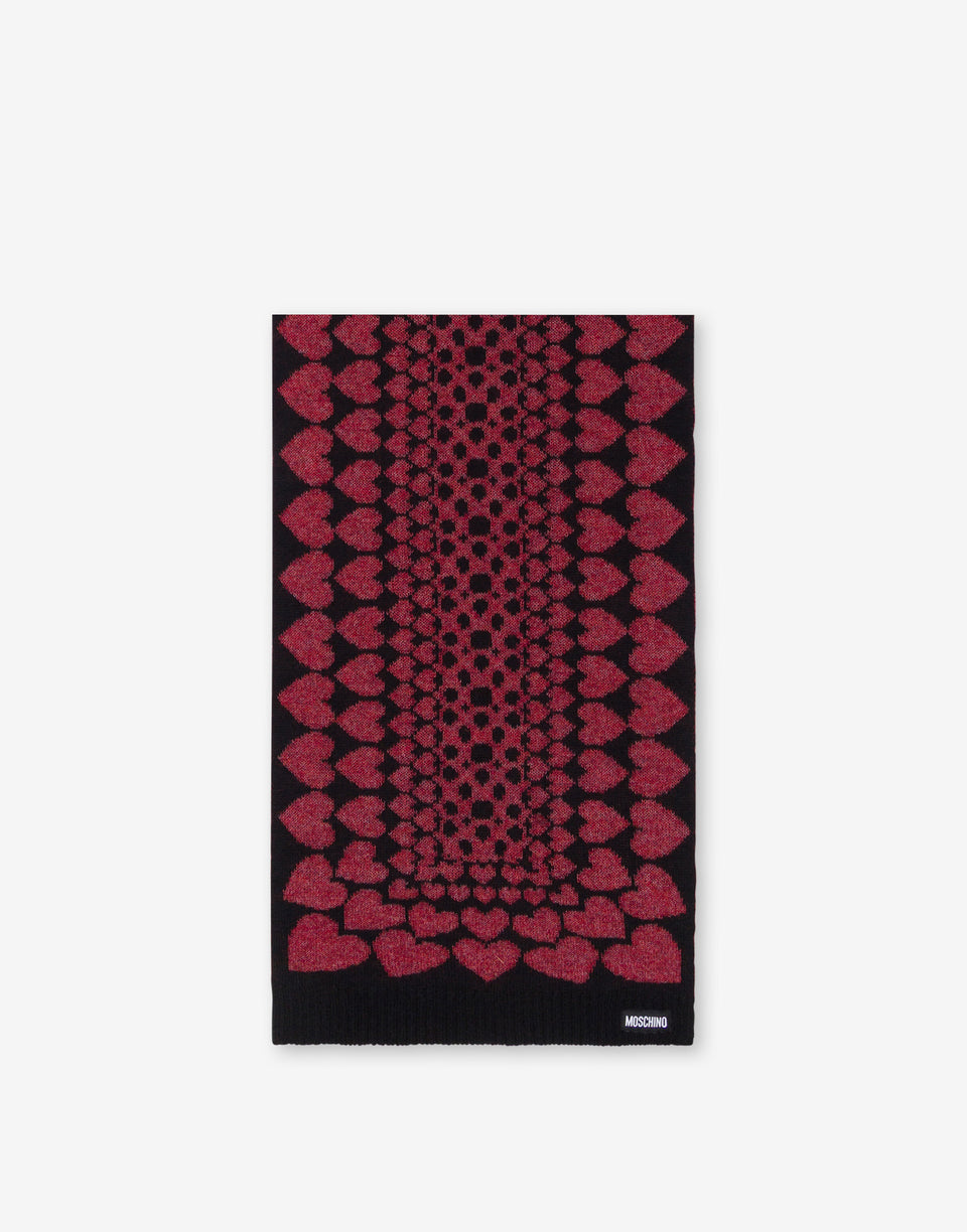 Inlaid mohair blend scarf Red Moschino 0