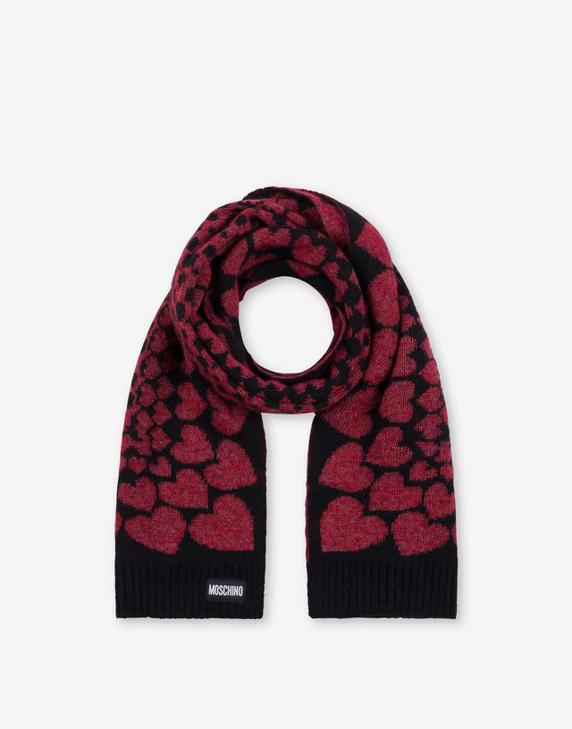 Inlaid mohair blend scarf Red Moschino 1