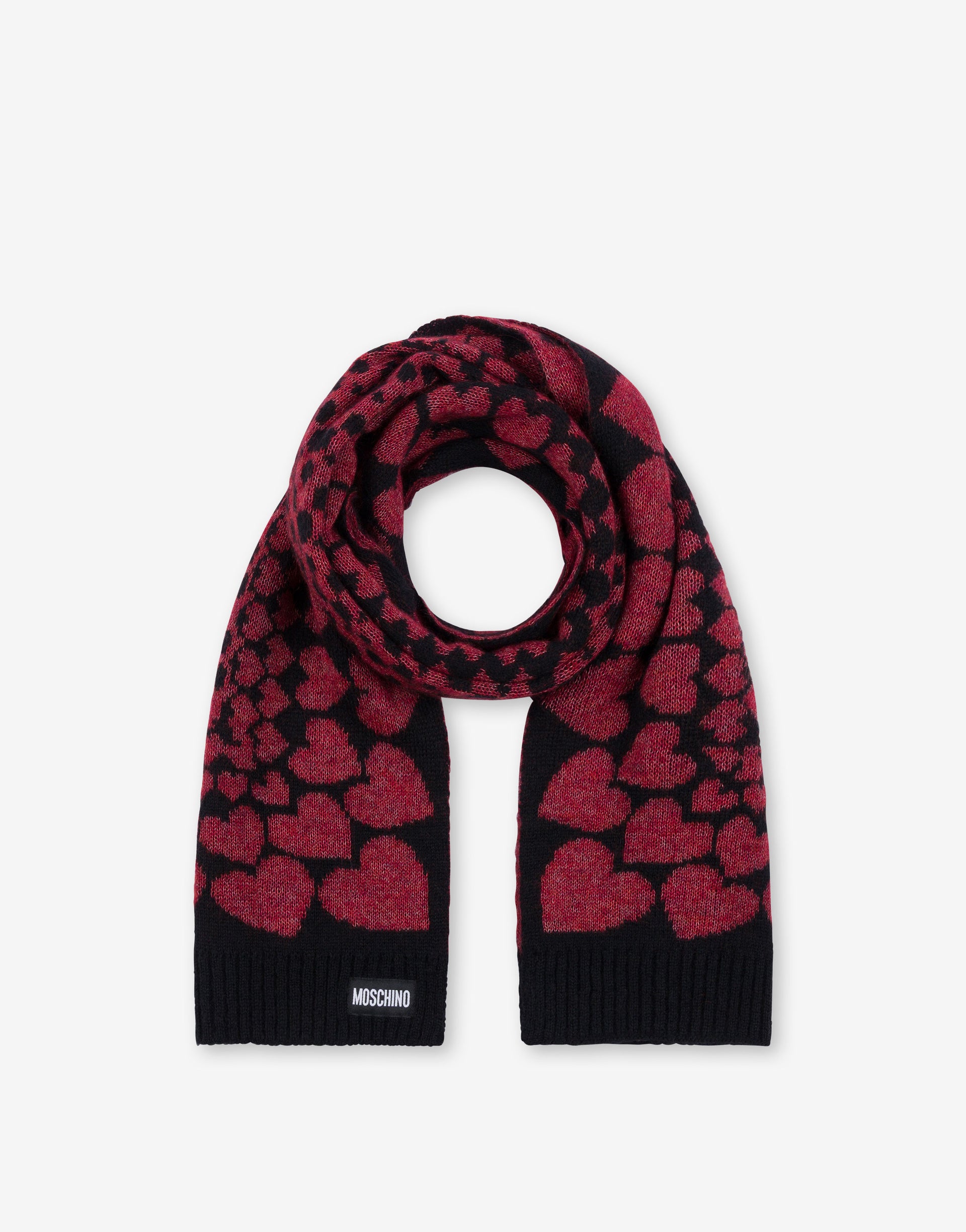 Sciarpa in misto mohair intarsiata Moschino IT - Main Image