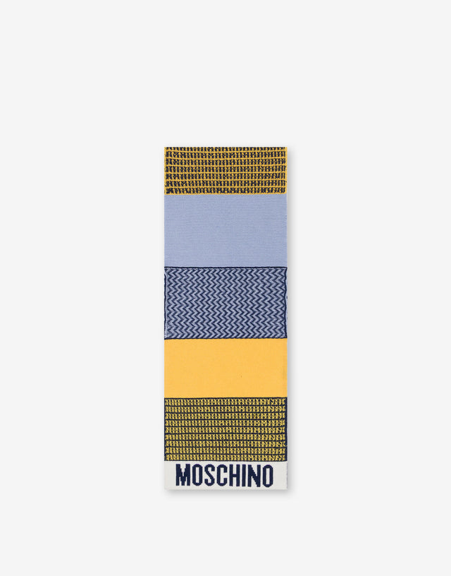 Embroidered patchowrk scarf Yellow Moschino 0