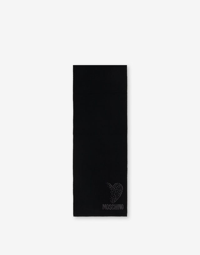 Heart and Logo Scarf Black Moschino 0