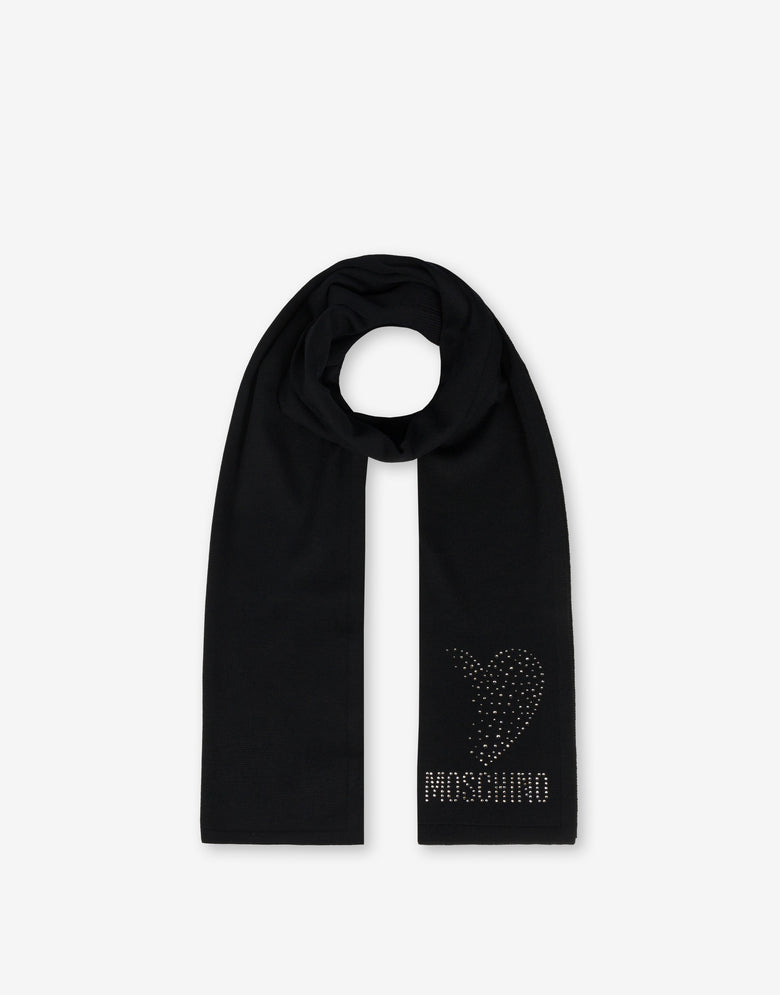 Écharpe « Cœur et Logo » Noir Moschino 1