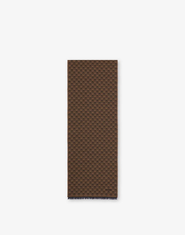 Écharpe all over Double Question Mark Marron Moschino 0