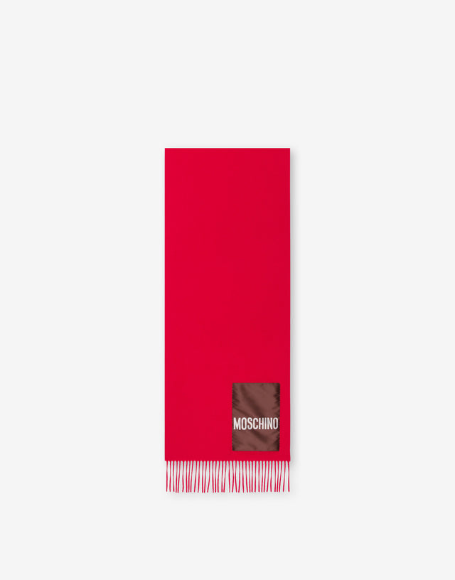 Merino wool scarf Red Moschino 0