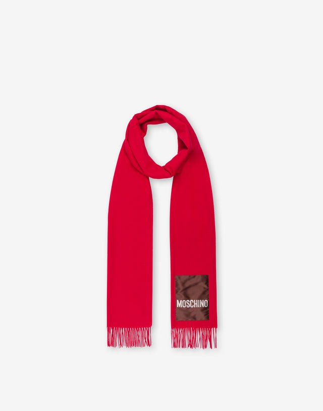 Merino wool scarf Red Moschino 1
