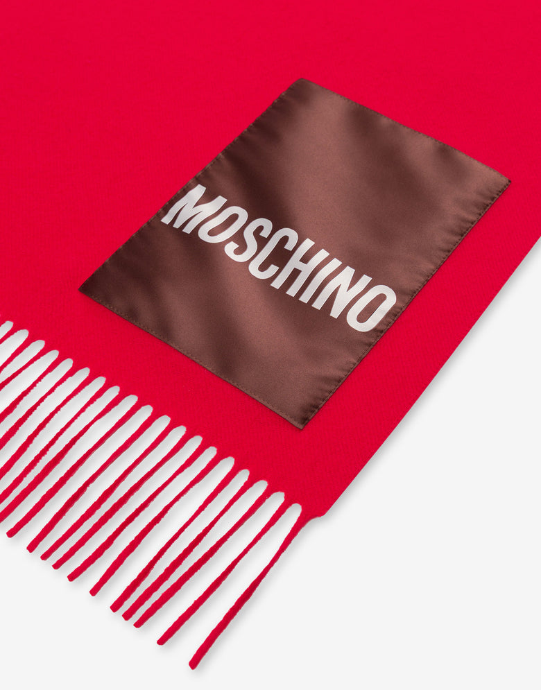 Merino wool scarf Red Moschino 2