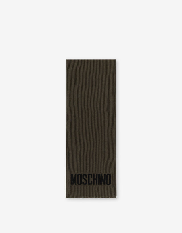 Cachecol Logo em mistura de lã Marrón oscuro Moschino 0
