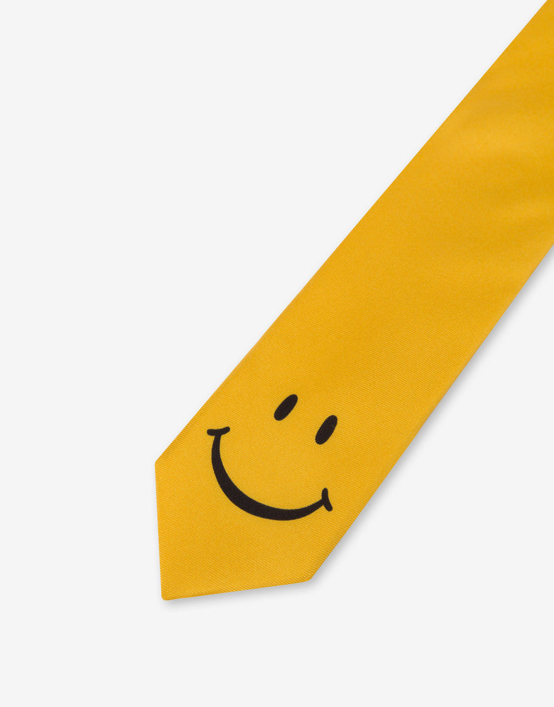 Corbata de seda Smiley Amarillo Moschino 2