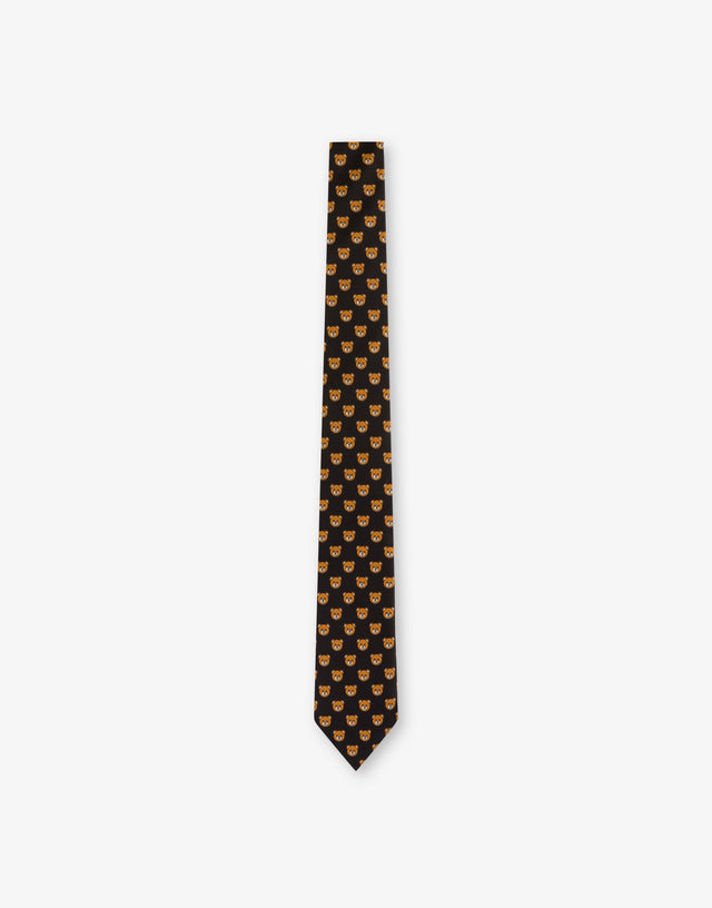 Cravatta Allover Teddy Bear Nero Moschino 0