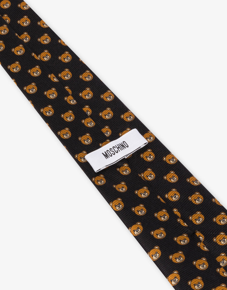 Allover Teddy Bear tie Black Moschino 2