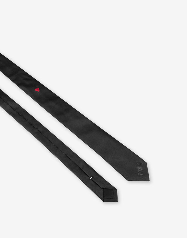 Krawatte aus Seide Little Red Heart Schwarz Moschino 1