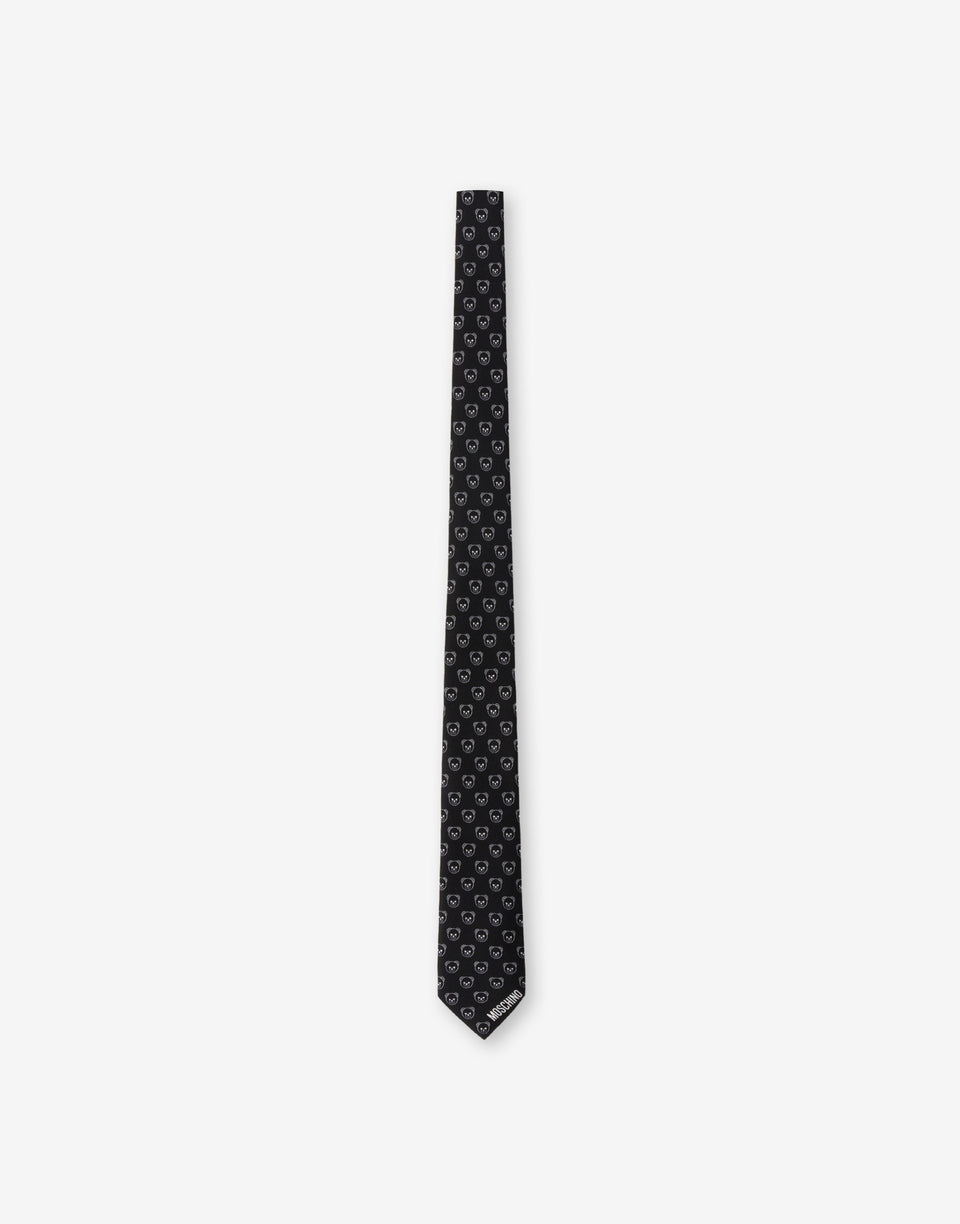 Cravate Allover Teddy Bear Noir Moschino 0