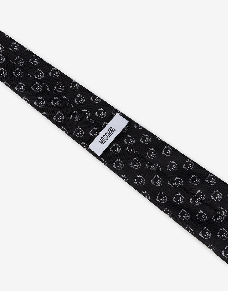 Cravate Allover Teddy Bear Noir Moschino 2