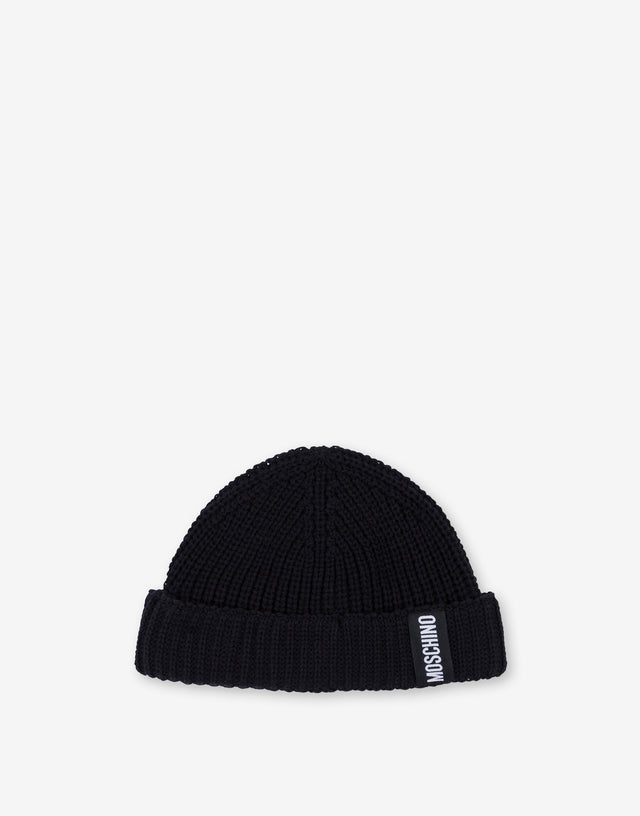 Baumwollstrickmütze Schwarz Moschino 0